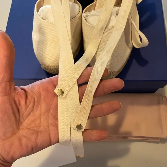 Stuart Weiztman off white lace up espadrille - Picture 3 of 4